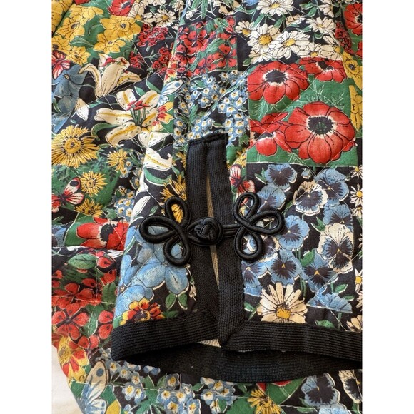 Vintage Quilted Jacket Women  Kimono HandMade Small Patchwork Print Floral - Picture 5 of 10